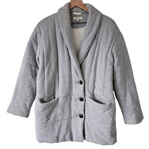 Madewell Gray Sweatshirt Puffer Coat In Cement Heather Grey